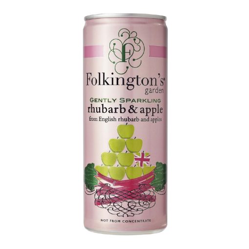 Folkingtons Sparkling Drinks Rhubarb and Apple Can 250ml Pack of 12 (FU469)