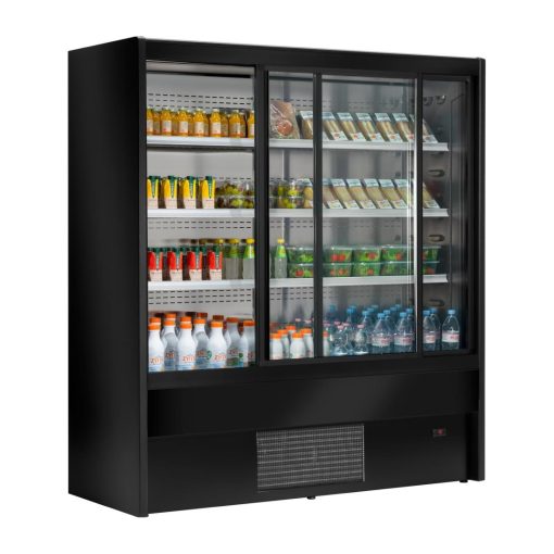 Zoin Cervinho Multideck Display Black with Sliding Doors 1200mm (UA054-120)