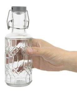 Olympia Geo Glass Water Bottle with Stopper 380ml Pack of 6 (DN818)