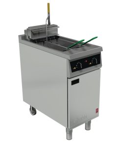 Falcon 400 Series Twin Pan Twin Basket Electric Fryer with Single Filtration and Fryer Angel (FW752)