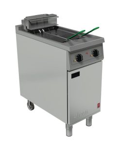 Falcon 400 Series Twin Pan Twin Basket Electric Fryer with Twin Filtration and Fryer Angel (FW753)