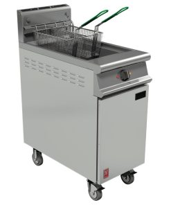 Falcon Dominator Plus Twin Basket Gas Fryer with Filtration and Fryer Angel in Castors Natural Gas (FW757-N)