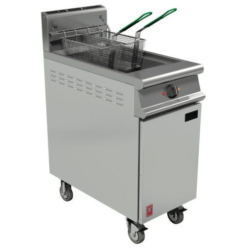Falcon Dominator Plus Twin Basket Gas Fryer with Filtration and Fryer Angel in Castors Propane Gas (FW757-P)