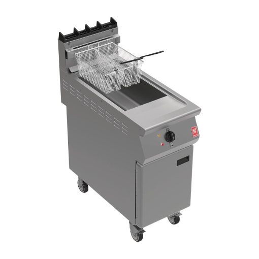 Falcon F900 Twin Basket Fryer with Fryer Angel on Castors Natural Gas (FW771-N)