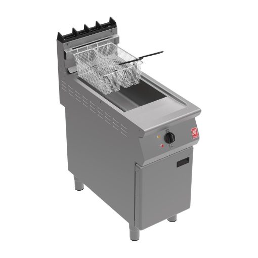 Falcon F900 Twin Basket Fryer on Feet with Fryer Angel Natural Gas (FW773-N)