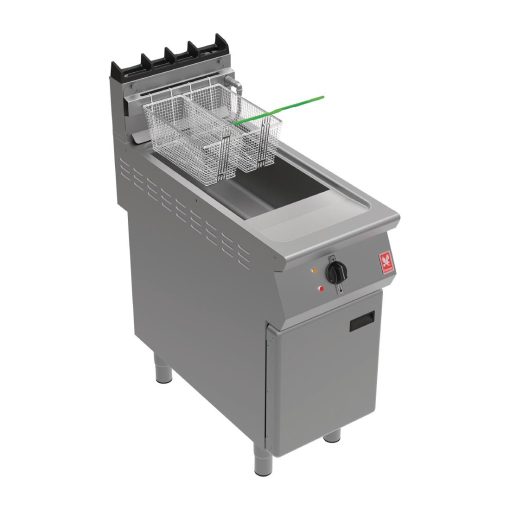 Falcon F900 Twin Basket Fryer with Filtration and Fryer Angel on Feet Natural Gas (FW774-N)