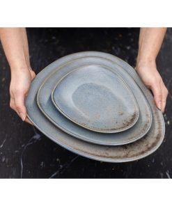 Olympia Ember Blue Triangle Plates 308x255mm Pack of 4 (FU176)