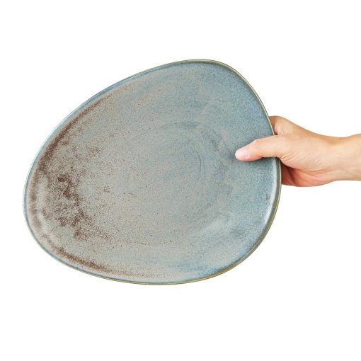 Olympia Ember Blue Triangle Plates 308x255mm Pack of 4 (FU176)