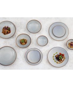 Olympia Drift Grey Embossed Coupe Low Bowls 260mm Pack of 4 (FU197)