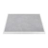 Bolero Light Grey Stone Effect Outdoor Tempered Glass Table Top White Trim 700mm (FU514)