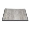 Bolero Wood Grain Effect Outdoor Tempered Glass Table Top Grey Trim 700mm (FU515)