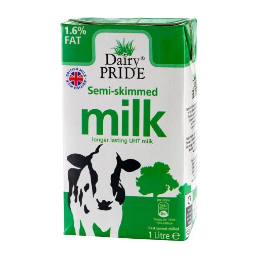 Dairy Pride Semi Skimmed UHT Milk 1Ltr Pack of 12 (HP970)