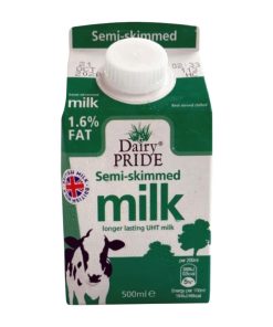 Dairy Pride Semi Skimmed UHT Milk 500ml Pack of 12 (HP971)