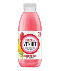 VITHIT Immunitea Dragonfruit and Yuzu Vitamin Water 500ml Pack of 12 (HS825)