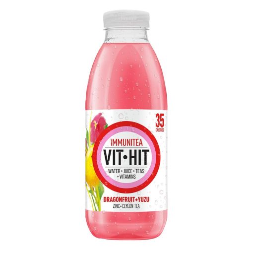 VITHIT Immunitea Dragonfruit and Yuzu Vitamin Water 500ml Pack of 12 (HS825)