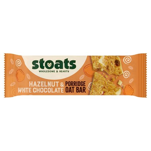 Stoats White Chocolate and Hazelnut Oat Bars 42g Pack of 24 (HS856)