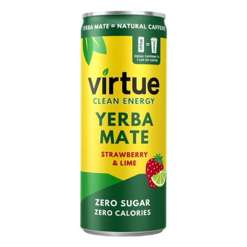 Virtue Yerba Mate - Strawberry and Lime 250ml Pack of 12 (HS866)