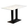 Turin Metal Base Rectangle Dining Table with Laminate Top in Marble (CZ822)