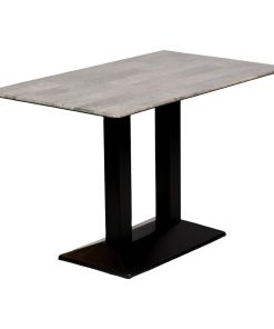 Turin Metal Base Rectangle Dining Table with Laminate Top in Concrete (CZ823)
