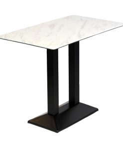 Turin Metal Base Rectangle Poseur Table with Laminate Top in Marble (CZ838)