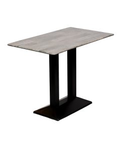 Turin Metal Base Rectangle Poseur Table with Laminate Top in Concrete (CZ839)
