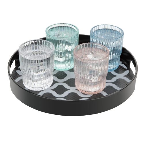 Olympia Kristallon PC Round Non Slip Tray with Handles 300mm (DP664)