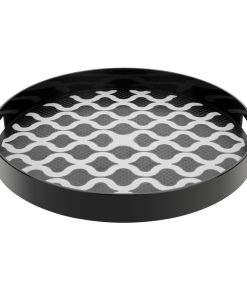 Olympia Kristallon PC Round Non Slip Tray With Handles 355mm (DP665)