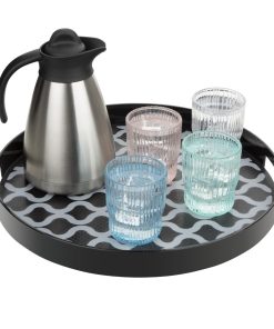 Olympia Kristallon PC Round Non Slip Tray With Handles 405mm (DP666)