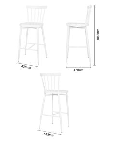 Bolero Windsor Aluminium White High Stools Pack of 2 (DP719)