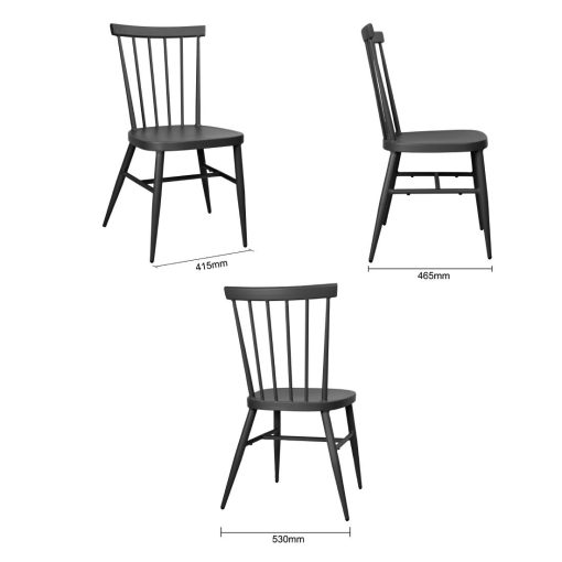 Bolero Windsor Aluminium Black Chairs Pack of 4 (DX686)