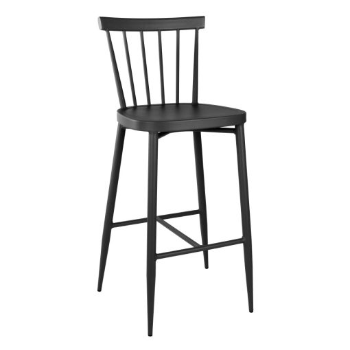 Bolero Windsor Aluminium Black High Stools Pack of 2 (DX688)