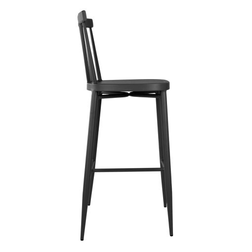 Bolero Windsor Aluminium Black High Stools Pack of 2 (DX688)