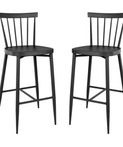 Bolero Windsor Aluminium Black High Stools Pack of 2 (DX688)