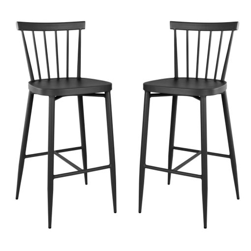 Bolero Windsor Aluminium Black High Stools Pack of 2 (DX688)