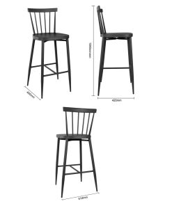 Bolero Windsor Aluminium Black High Stools Pack of 2 (DX688)