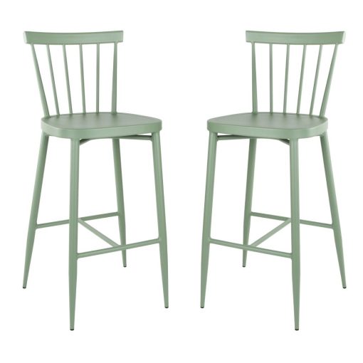 Bolero Windsor Aluminium Green High Stools Pack of 2 (DX689)