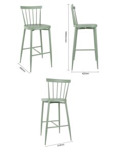 Bolero Windsor Aluminium Green High Stools Pack of 2 (DX689)