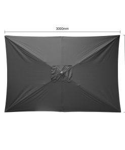 Bolero Seville Square Parasol 2x3m Black (DZ871)