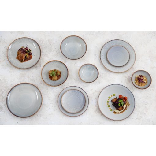 Olympia Drift Grey Plain Coupe Low Bowls 260mm Pack of 4 (FU190)