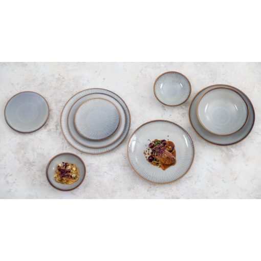 Olympia Drift Grey Plain Coupe Low Bowls 260mm Pack of 4 (FU190)