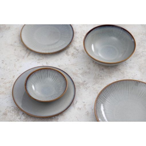 Olympia Drift Grey Embossed Coupe Bowls 155mm Pack of 6 (FU199)