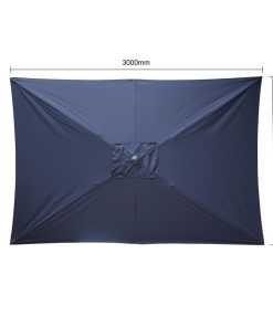 Bolero Seville Square Parasol 2x3m Navy Blue (FU506)