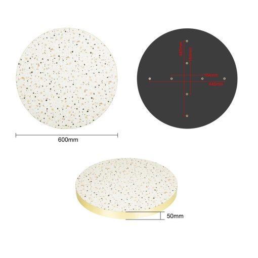 Bolero Terrazzo Style Round Table Top 600mm (FU518)