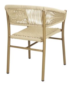 Bolero Florence Natural Rope Twist Wicker Chairs Pack of 2 (FU532)