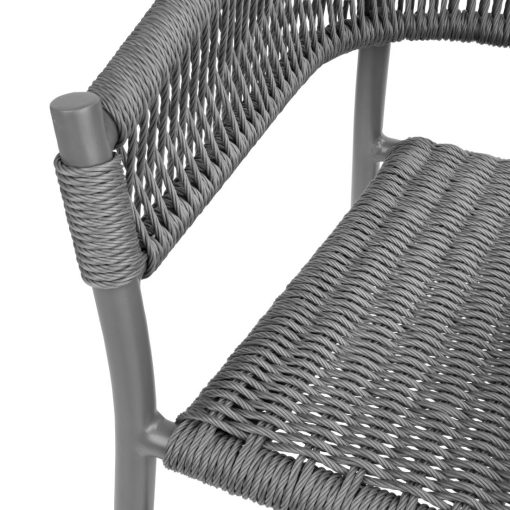 Bolero Florence Grey Mix Rope Twist Wicker Chairs Pack of 2 (FU533)