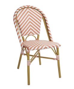 Bolero Parisian Style Rattan Side Chair Coral Pack of 2 (FU534)