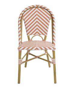 Bolero Parisian Style Rattan Side Chair Coral Pack of 2 (FU534)