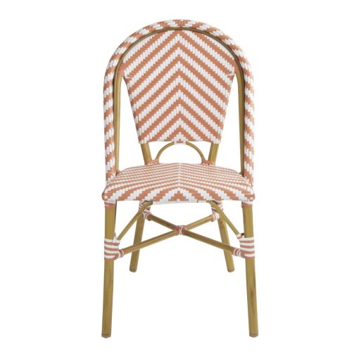 Bolero Parisian Style Rattan Side Chair Coral Pack of 2 (FU534)