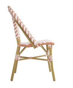 Bolero Parisian Style Rattan Side Chair Coral Pack of 2 (FU534)