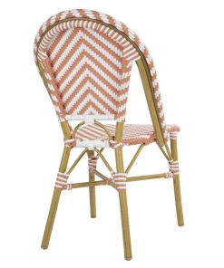 Bolero Parisian Style Rattan Side Chair Coral Pack of 2 (FU534)